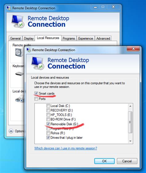 remote desktop redirect smart cards